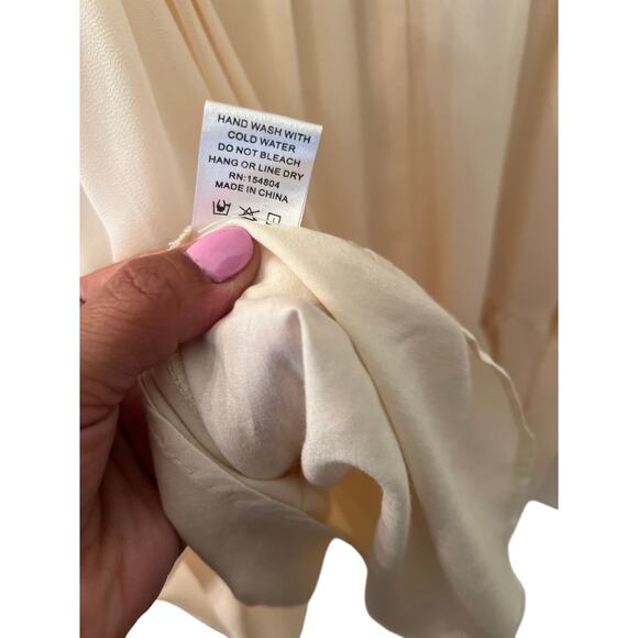 NWOT Blush & Day womens sz 3xl plus boho cream flutter sleeve mini dress - Picture 5 of 9